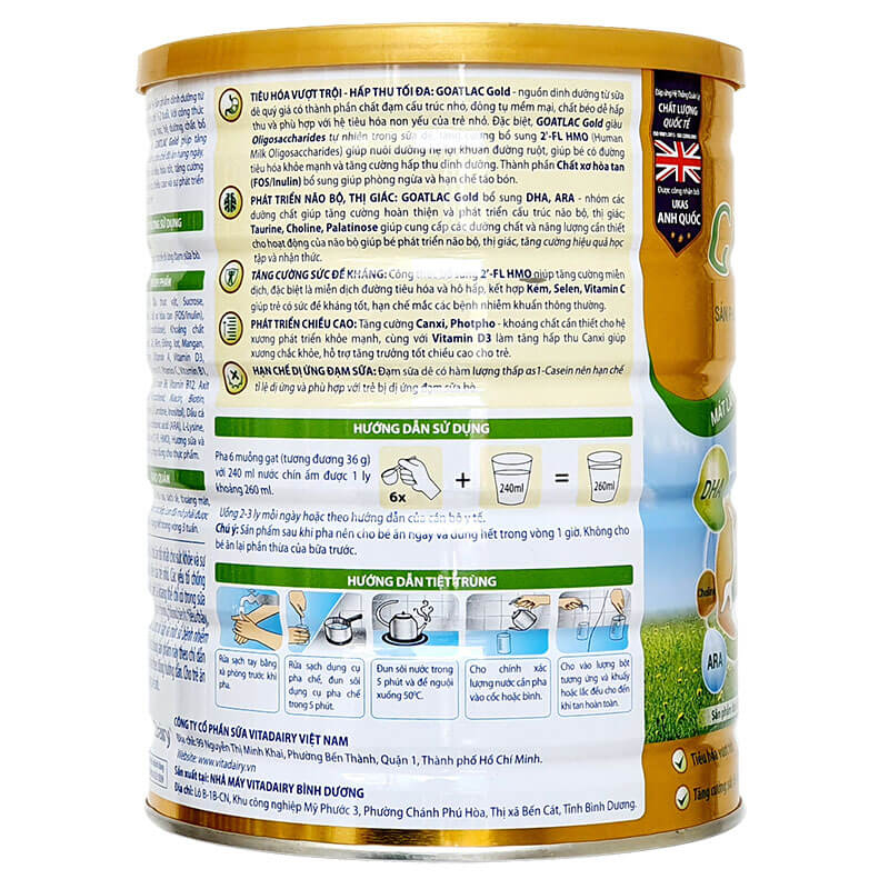 Sữa Dê Goatlac Gold 1+ 800g