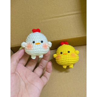 móc khóa gà con len handmade 🐣