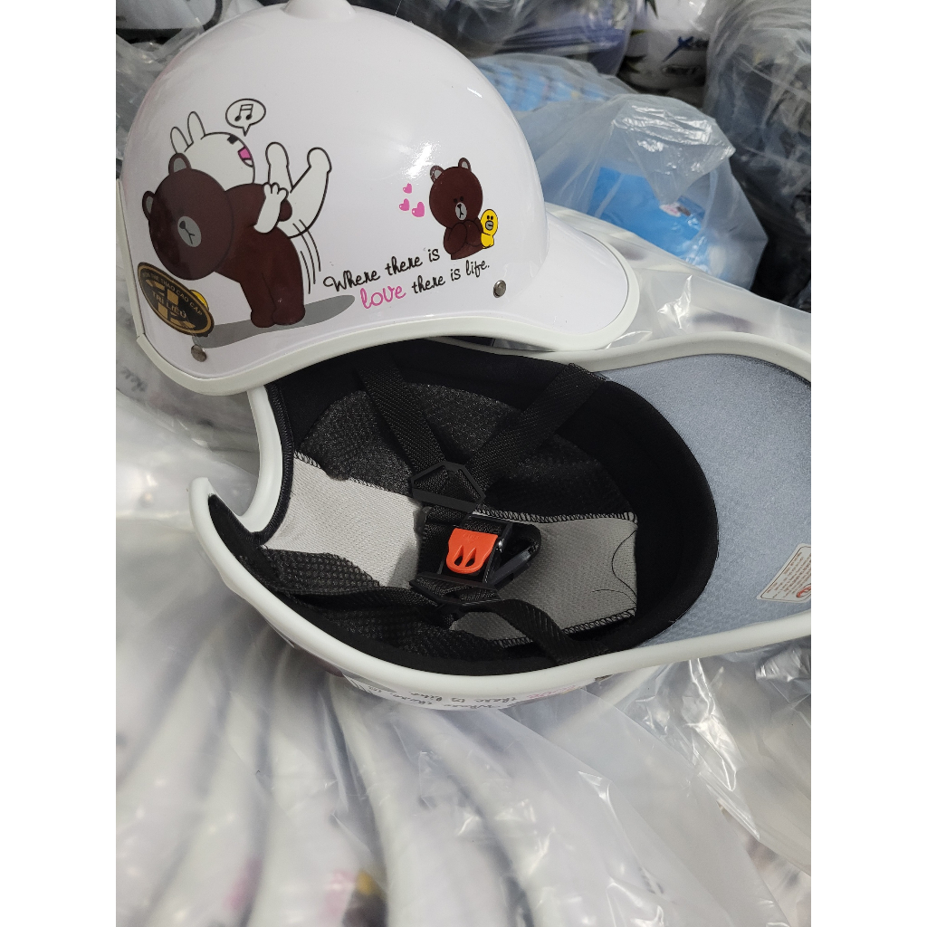 Mũ nón bảo hiểm thời trang trí liễu loại dày cao cấp