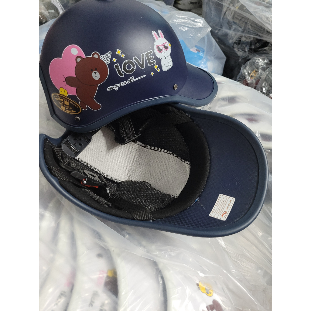 Mũ nón bảo hiểm thời trang trí liễu loại dày cao cấp