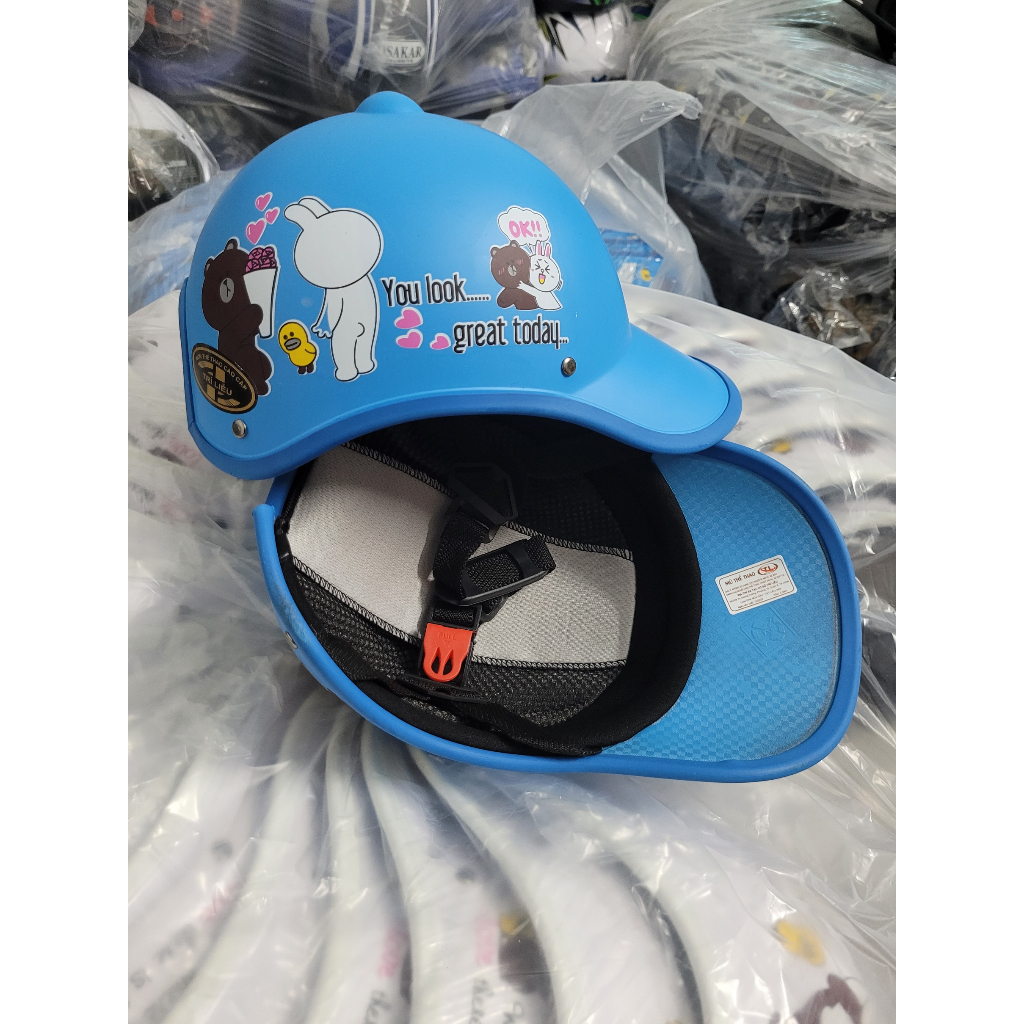 Mũ nón bảo hiểm thời trang trí liễu loại dày cao cấp