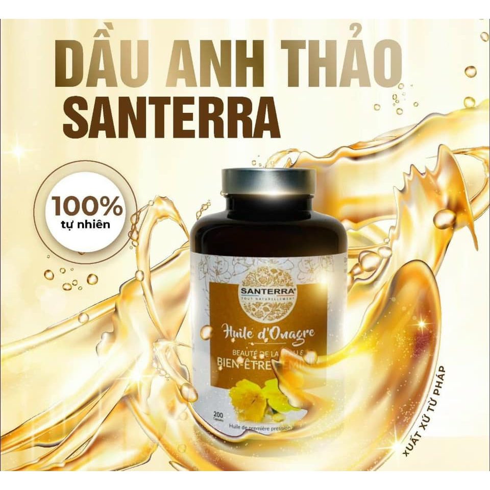Viên Uống Dầu Hoa Anh Thảo Santerra Pháp , hộp 200 viên.