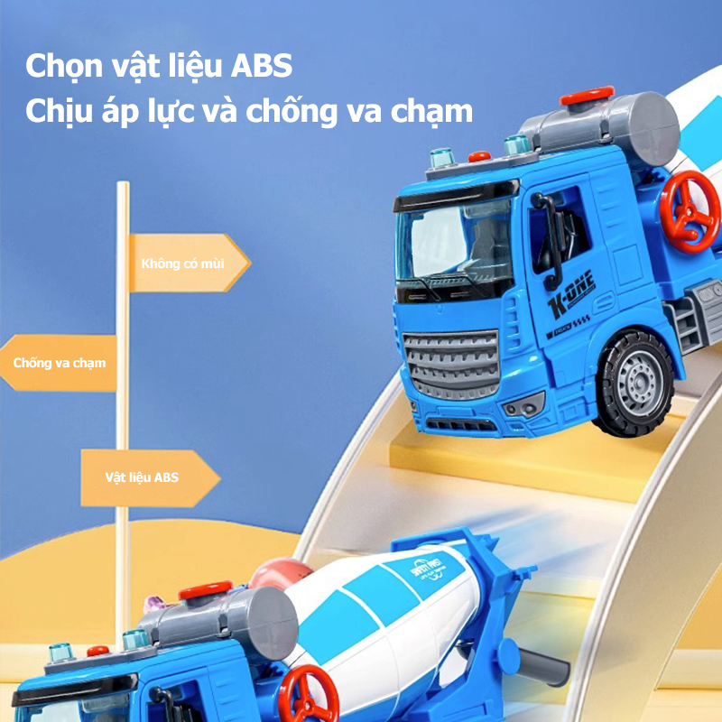 Xe đồ chơi cho bé trai, xe đồ chơi trẻ em,  xe trộn bê tông, xe công trình đồ chơi.