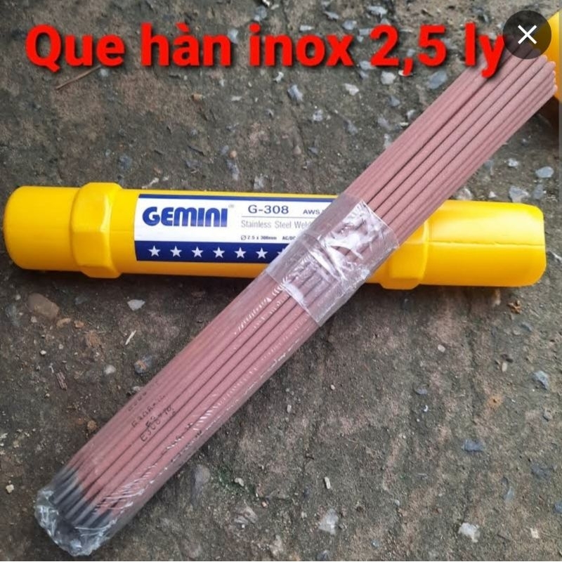 QUE HÀN SẮT 2.5LY , 3.2LY (10 cây), QUE HÀN INOX 2.6LY , 3.2LY(5 cây)