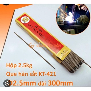 QUE HÀN SẮT 2.5LY , 3.2LY (10 cây), QUE HÀN INOX 2.6LY , 3.2LY(5 cây)