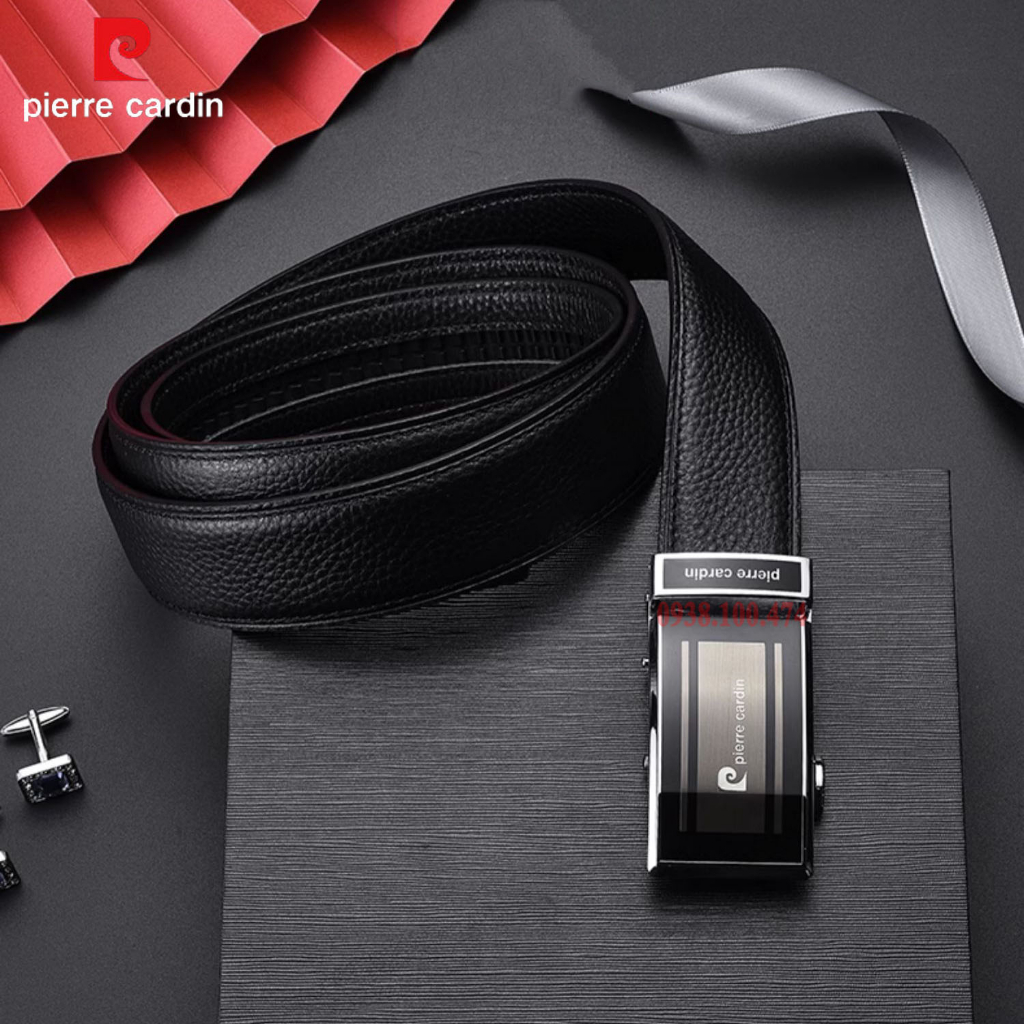 Thắt lưng nam Pierre Cardin chính hãng dây da bò cao cấp khóa chốt tự động PCJ1129