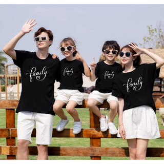Sét gia đình 4 người áo đen quần trắng- sét gia đình 3 người chất cotton mịn mát giá sĩ