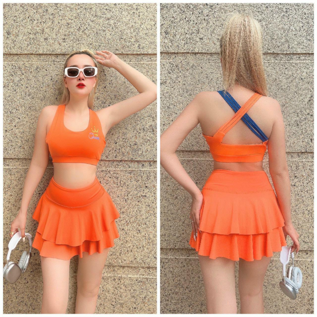 Quần váy thể thao nữ, quần váy 2 tầng tập gym yoga aerobic chơi tennis đi biển chất vải thun lạnh cao cấp easy.store8595