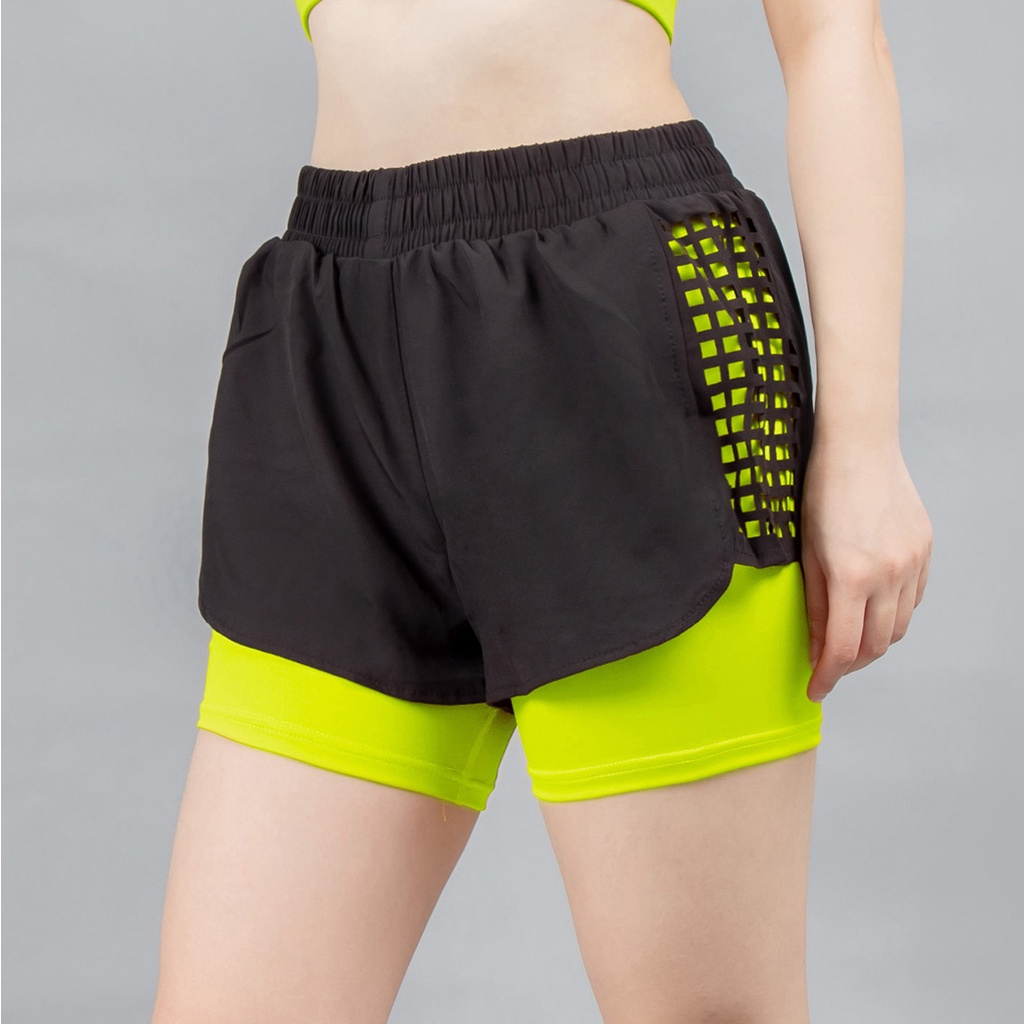 Quần đùi thể thao 2 lớp nữ phù hợp chơi boxer tập gym, chạy bộ, yoga, aerobic... của easy.store8595