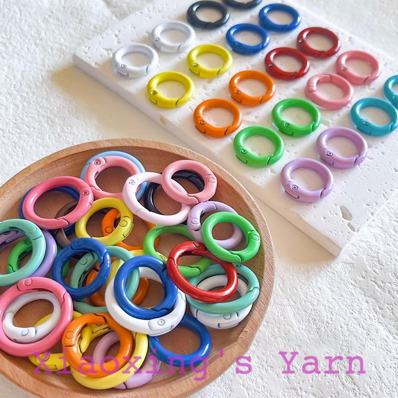 Túi 3 móc càng cua khoen hình tròn màu sắc móc khoá phụ kiện handmade | Xiaoxingyarn