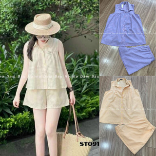   HANNA  Đồ bầu đùi đi chơi mặc bầu và sau sinh cao cấp thoáng mát free size 40-70kg ống đùi to vải đẹp may chắc chắn 