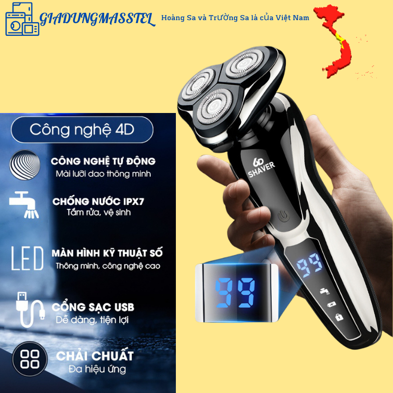Máy cạo râu đa năng 3in1 cao cấp chống nước chuẩn IPX7
