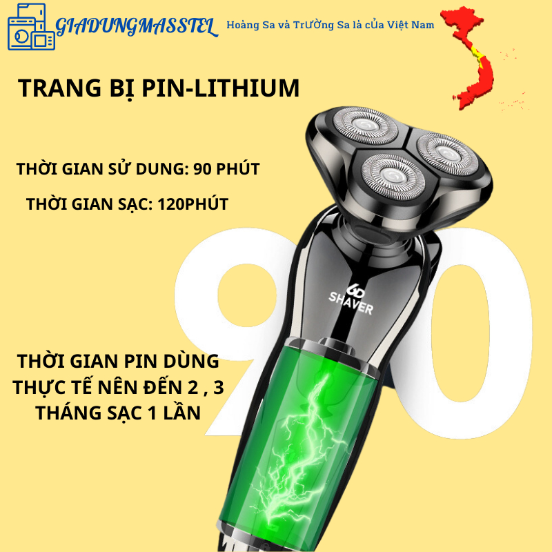 Máy cạo râu đa năng 3in1 cao cấp chống nước chuẩn IPX7