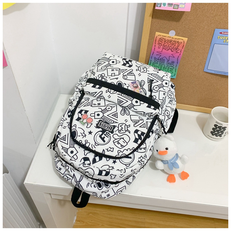 Balo đi học nữ họa tiết cute cặp đi học nữ Ulzzang Hàn Quốc nhiều ngăn thời trang đi chơi du lịch BL16