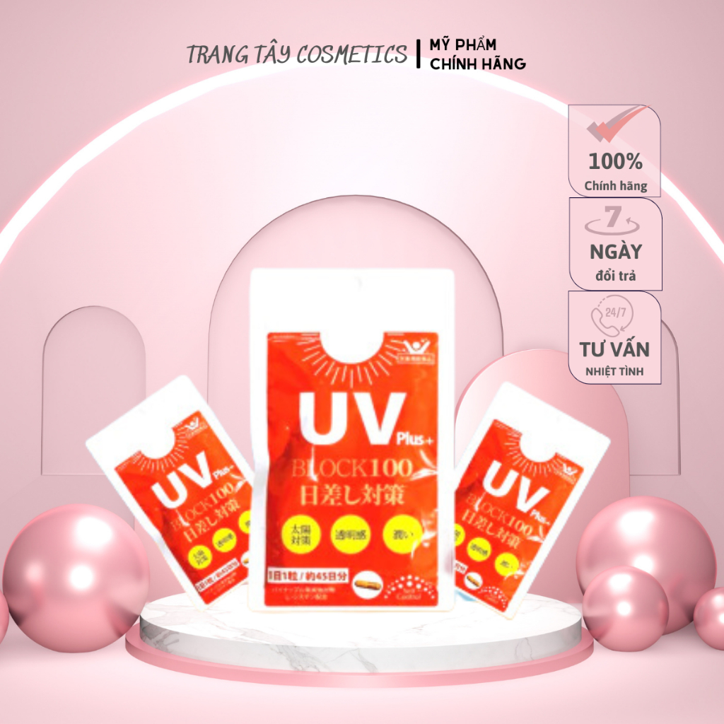 Viên uống chống nắng UV Plus+ Block 100 Nhật Bản 45 viên