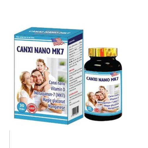 Viên uống Canxi Nano MK7 phát triển chiều caog- Cho trẻ em trên 12 tuổi - Hộp 30 viên