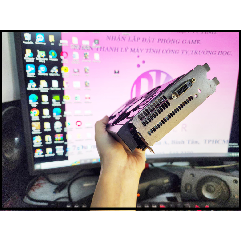 Card màn hình Powercolor RX570 8G 1DVI kèm dây chuyển DVI to HDMI