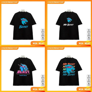 Áo thun Đen/Trắng in hình Hình Logo Youtube - Mr Beast