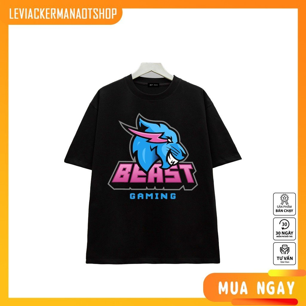 Áo thun Đen/Trắng in hình Hình Logo Youtube - Mr Beast