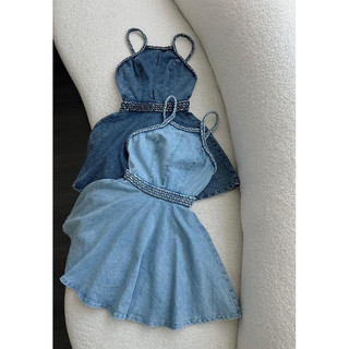 váy đầm jeans dây tết kh