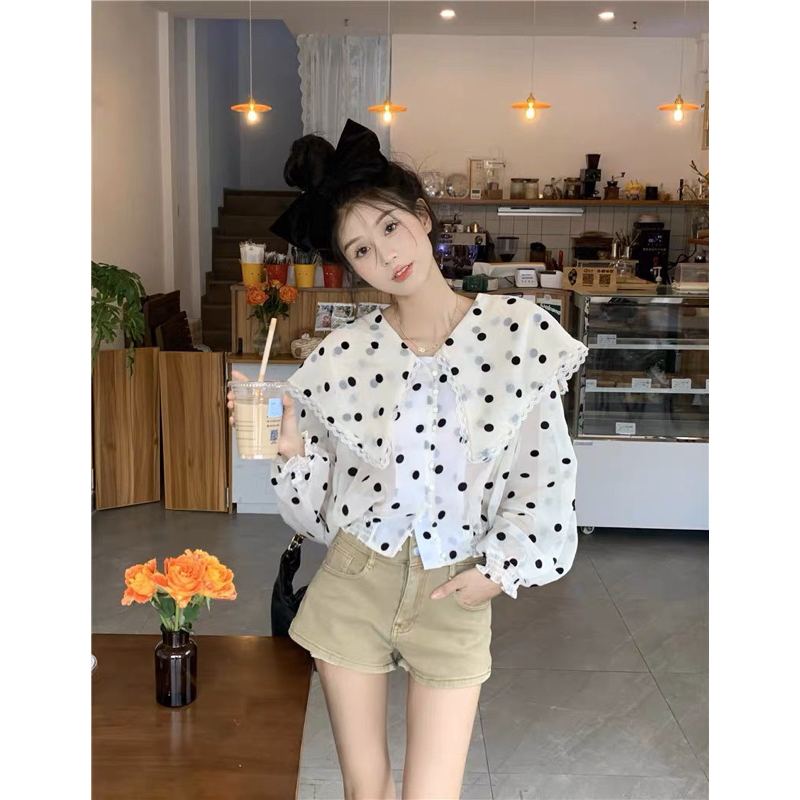 Áo sơ mi chấm bi