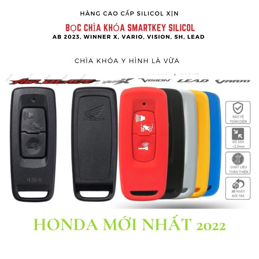 Bọc da chìa khóa loại 2 nút và 3 nút Smartkey Honda SH, SH Mode, Lead, Airblade, Vision, Vario 150 nhiều màu đẹp