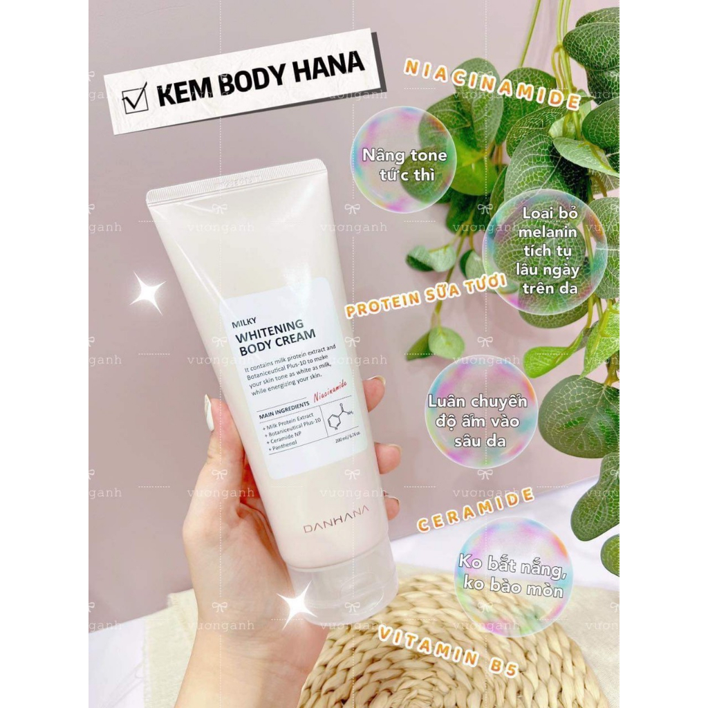 Kem dưỡng trắng body Danhana nâng tone tức thì