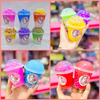 Slime hũ mini cute, slime ly trà sữa topping đáng yêu đồ chơi cho bé