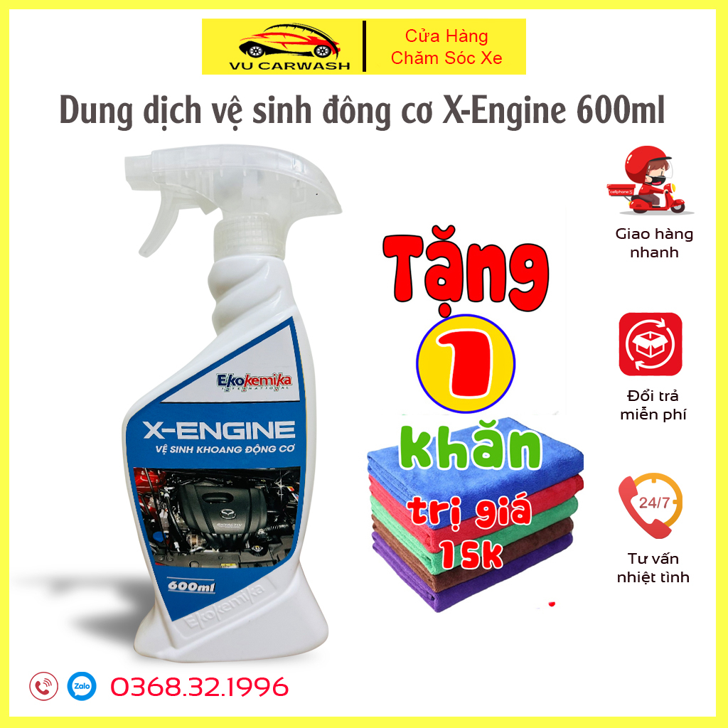 Dung dịch vệ sinh khoang động cơ O tô - xe máy ENGINE Ekokemikia 600ml(tặng khăn lau)