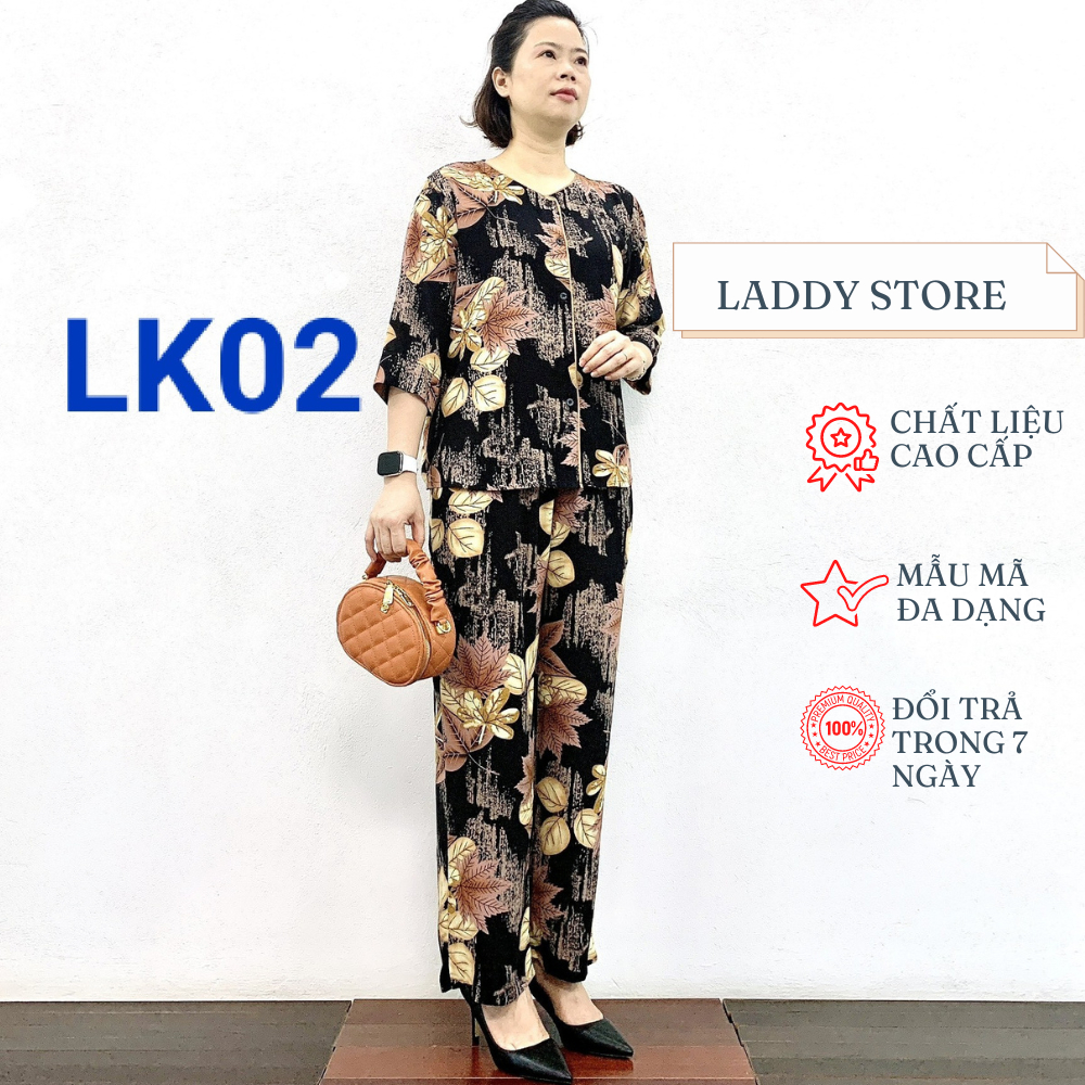 Bộ Lanh Cài Khuy Tay Lỡ Cao Cấp Cho Mẹ Và Bà 2023 - Laddy Store