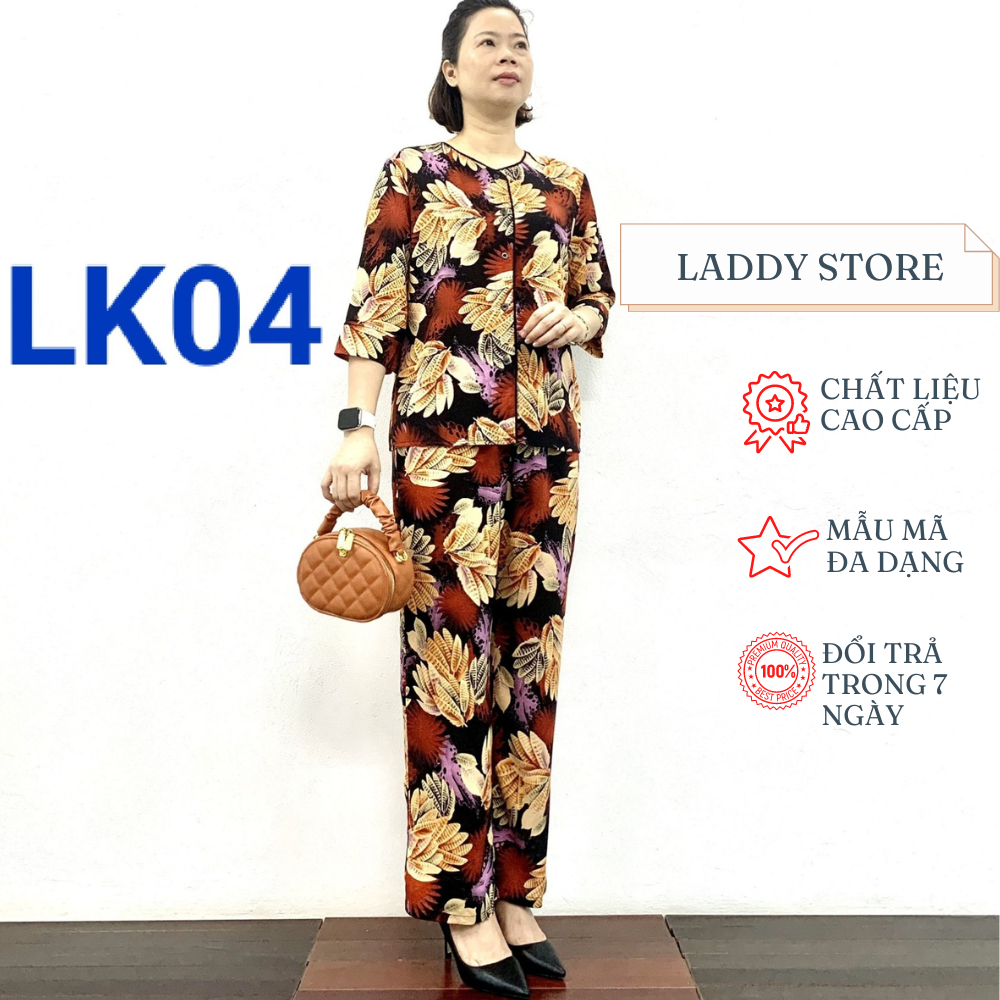 Bộ Lanh Cài Khuy Tay Lỡ Cao Cấp Cho Mẹ Và Bà 2023 - Laddy Store