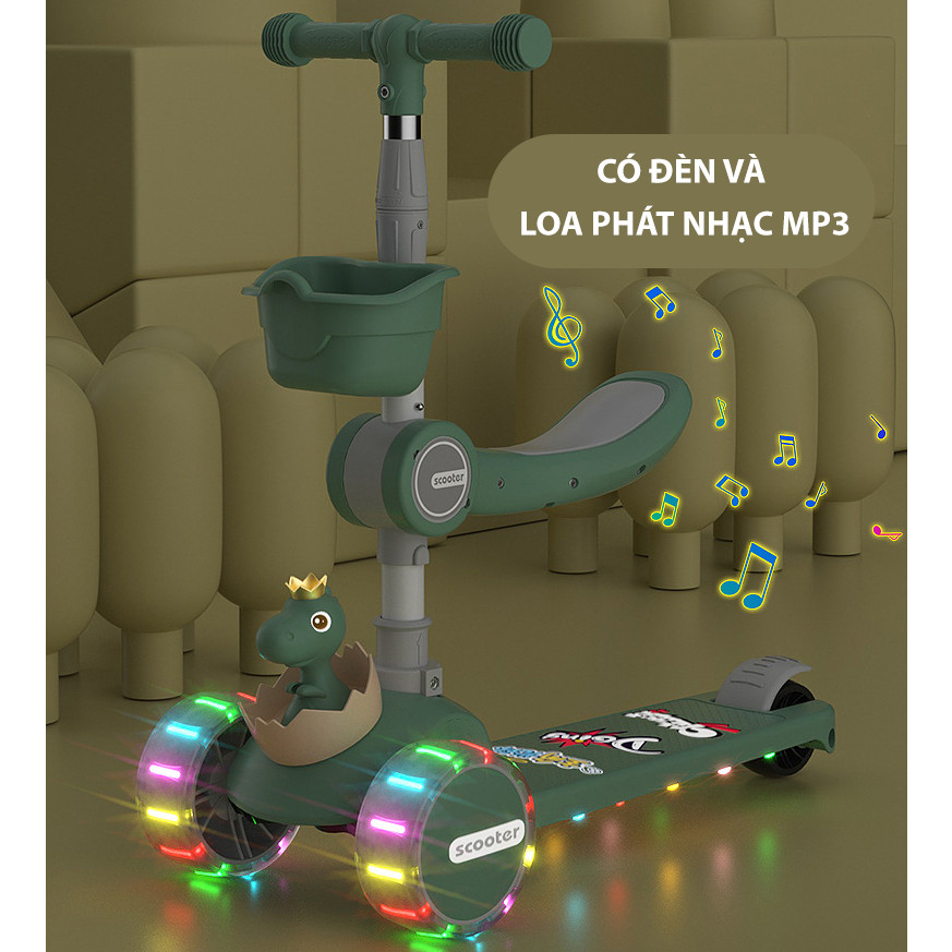 XE TRƯỢT SCOOTER KIÊM XE CHÒI CHÂN GẤU CAO CẤP CÓ NHẠC, ĐÈN KHUNG SIÊU CHẮC CHẮN CHO BÉ 4.8 86 Đánh Giá 520 Đã Bán
