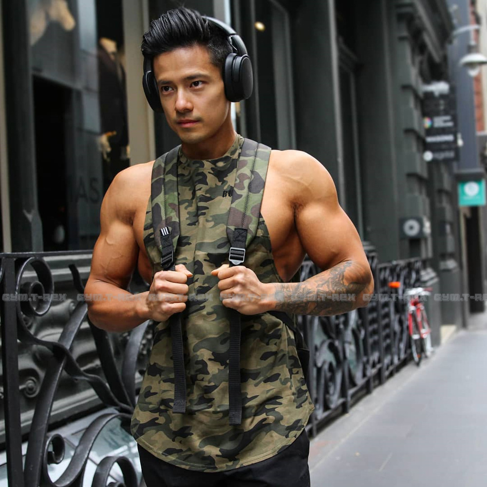 Áo tanktop nam tập gym SP102 BUZT, Áo ba lỗ gym thun lưới siêu mát GYMTREX