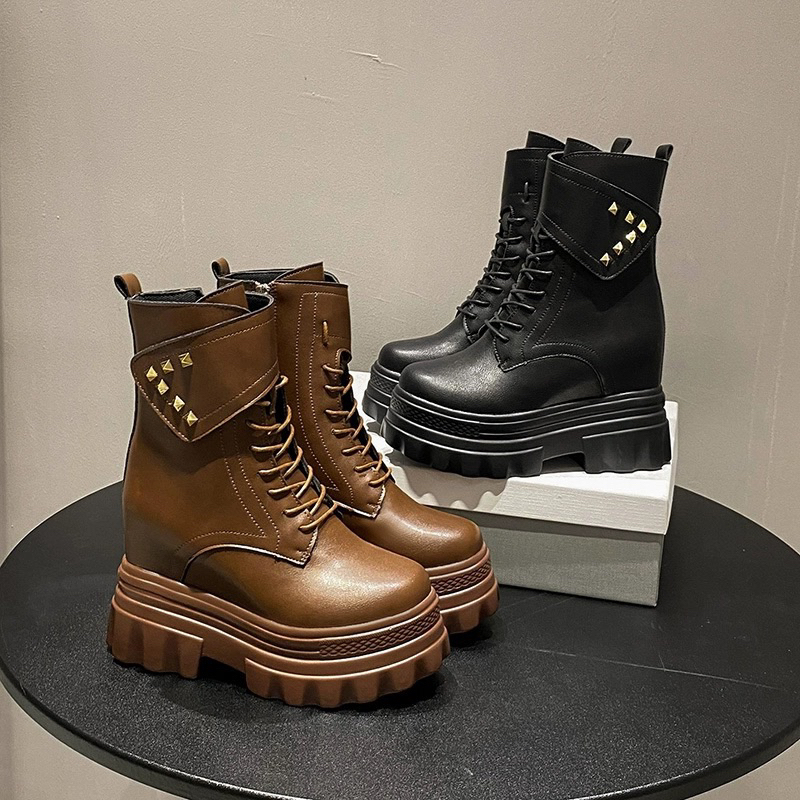 (SẴN ĐEN sz35,36) Boots da thời trang cao cấp dấu đế 10,5cm (Sz34-40) VIDEO-ẢNH THẬT