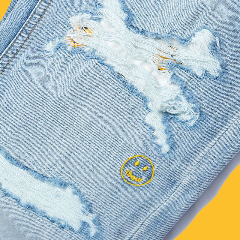 Quần Jeans "DREW House x FireOnFire" Tapered Leg Vintage Bleach Wash.