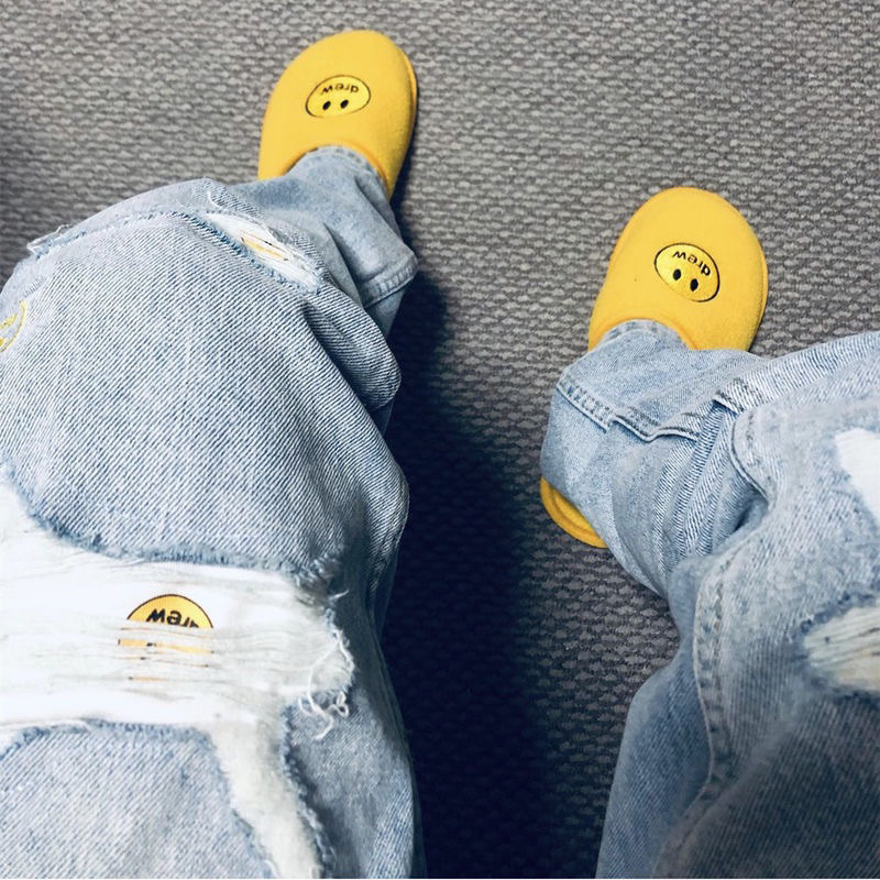 Quần Jeans "DREW House x FireOnFire" Tapered Leg Vintage Bleach Wash.