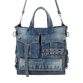 WASH-DENIM SHOULDER BAG