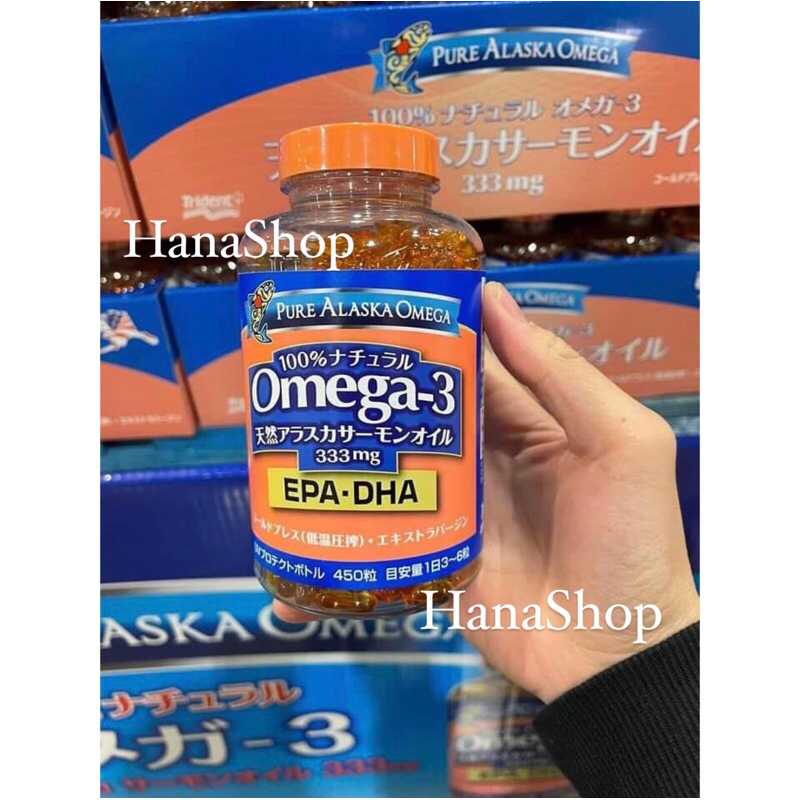 (Hàng air) Dầu cá hồi Pure Alaska Omega3 333mg EPA- DHA Nhật 450 viên