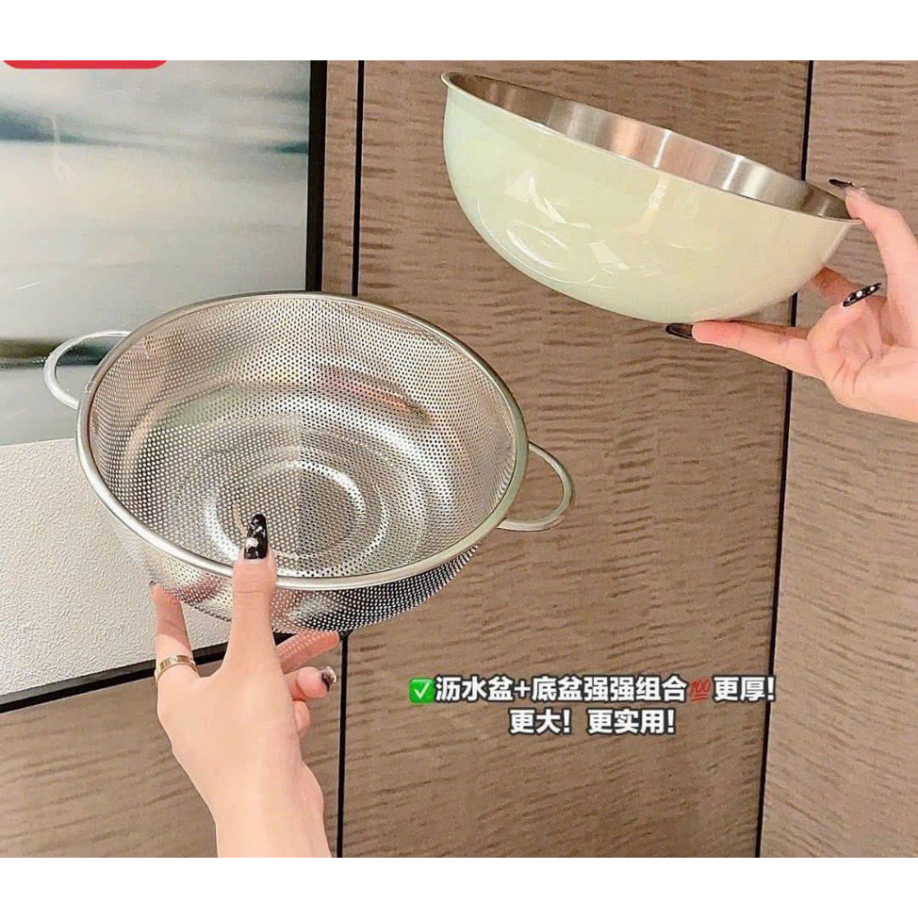 BỘ CHẬU RỔ INOX Sweet&Coco 25cm