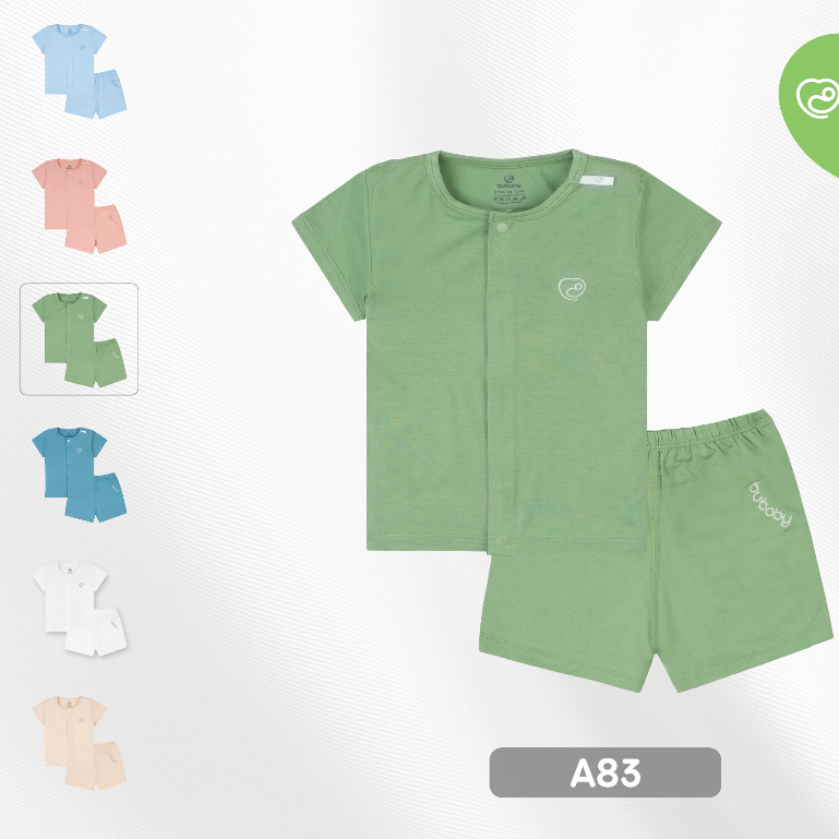 Bộ cộc tay cài giữa sợi tre BU BABY Bambus  cho bé 3M - 12M