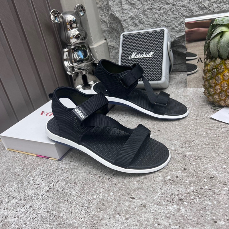 Dép quai hậu das quai dù 2 màu đen ghi mẫu mới 2023