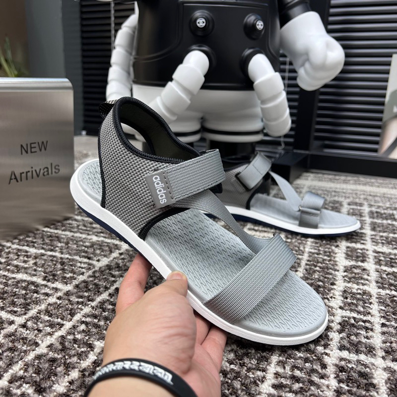 Dép quai hậu das quai dù 2 màu đen ghi mẫu mới 2023