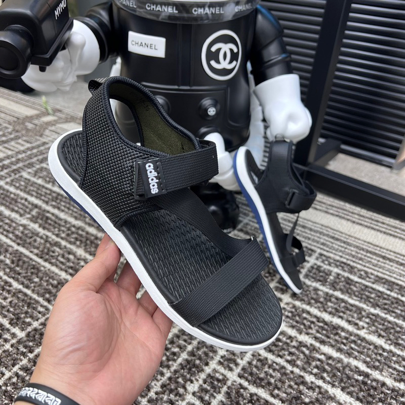 Dép quai hậu das quai dù 2 màu đen ghi mẫu mới 2023