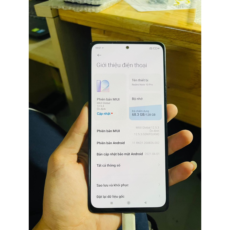 Màn Hình Xiaomi Redmi Note 10 Pro Rin Bóc Máy - Rin Liền Khung M2101K6G