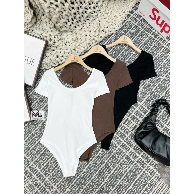 Áo bodysuit cộc tay trơn