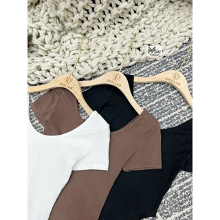 Áo bodysuit cộc tay trơn