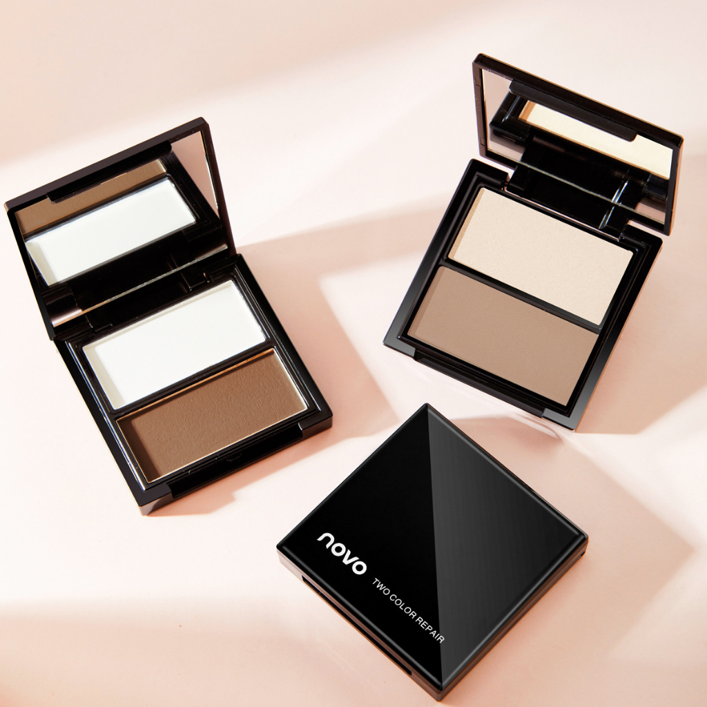 Tạo khối NOVO, phấn tạo khối 2 ngăn highlight nội địa trung đủ 3 màu khác nhau
