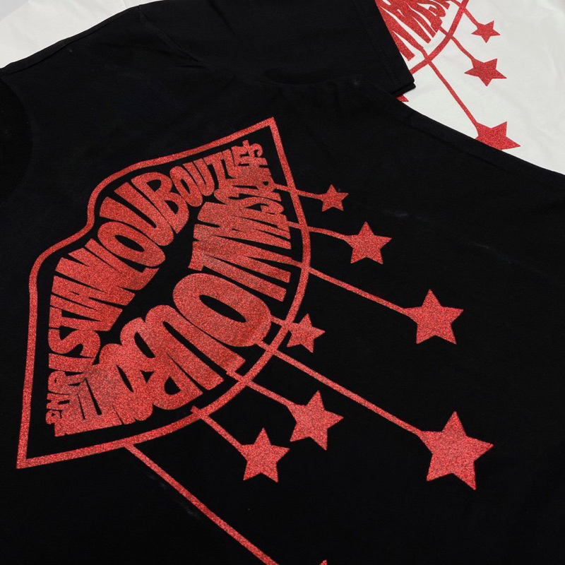 Áo Thun Nam Siêu Cấp In Kim Tuyến Môi Màu Đỏ Chất Liệu Cotton Thời Trang Nam #trend2023