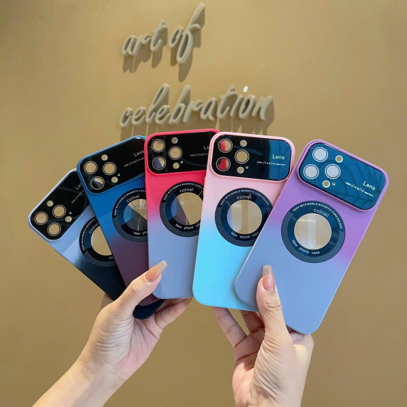 Ốp bảo vệ cam độ lên iphone 15 lưng 7 màu cầu vồng iphone 14 pro/ ip 14 pro max