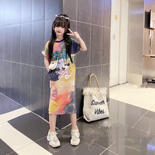 Váy bé gái, váy loang 3D 4C cao cấp họa tiết Mickey Trendy cho bé 10-30kg